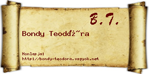 Bondy Teodóra névjegykártya